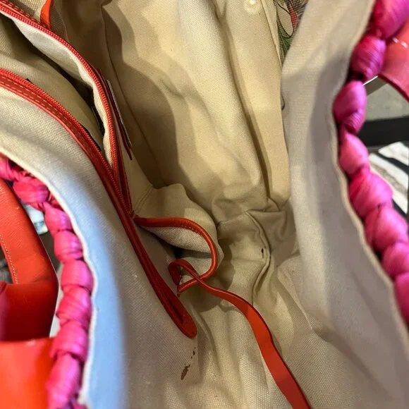 Francesco Biasia pink wicker leather handbag - Picture 7 of 11